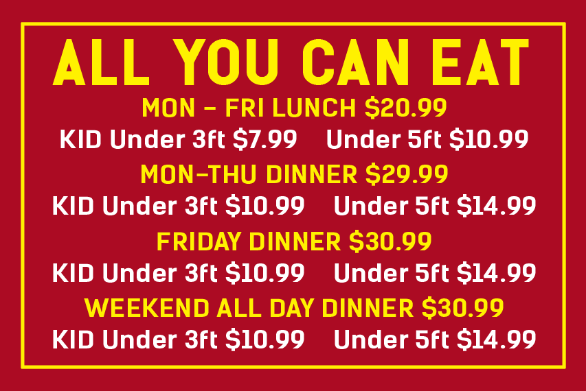 All You Can Eat Menu